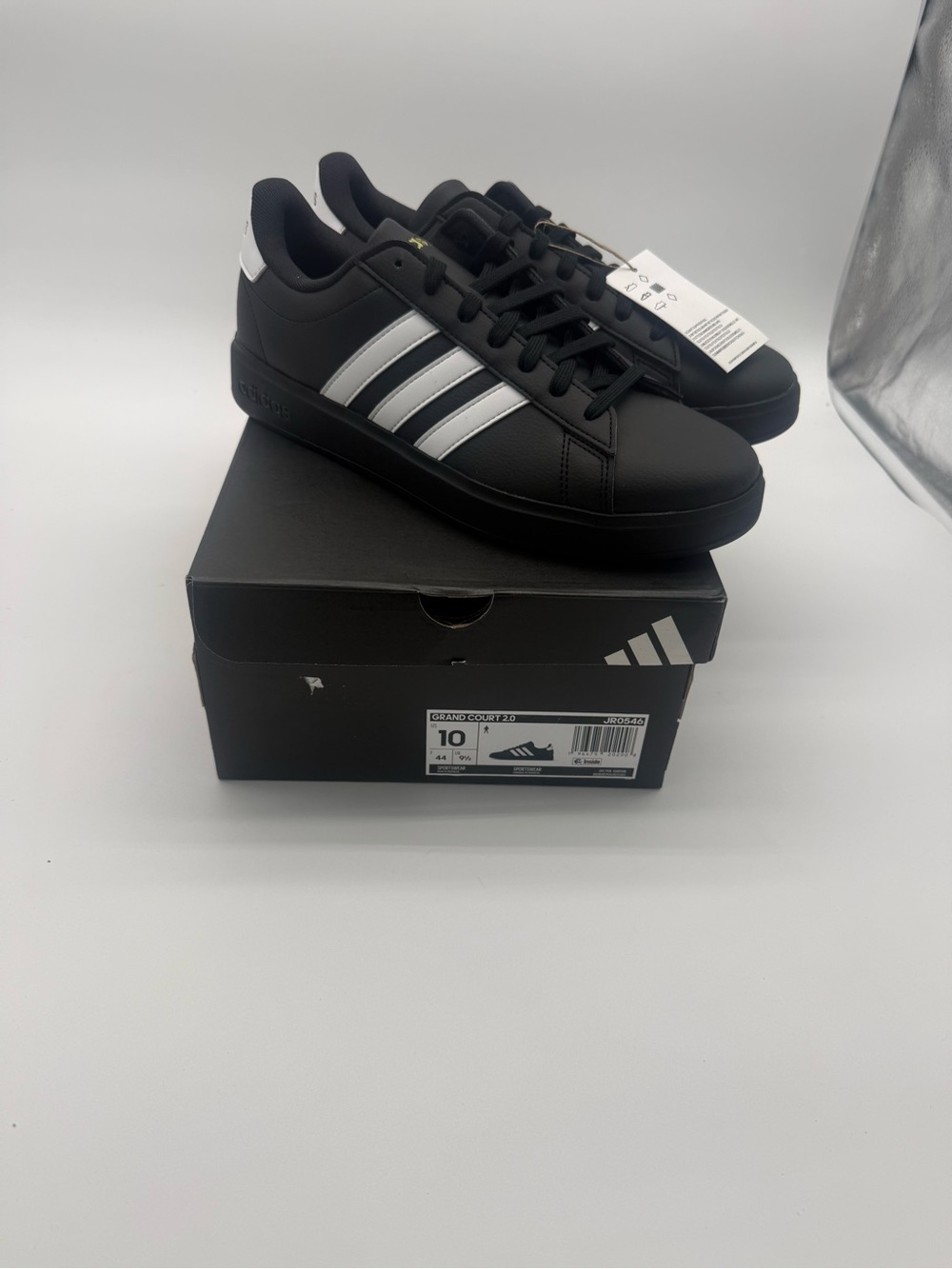 adidas Men’s Black Sneakers with White Stripes